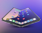 Onofficiële render van de iPhone Fold, waarvan wordt gezegd dat hij een display van Samsung zal gebruiken. (Afbeeldingsbron: 9to5Mac)